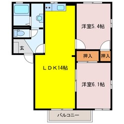 カーサ江島E棟の物件間取画像